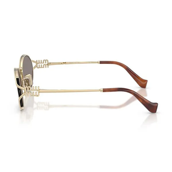 Kính Mát Nữ Miu Miu Sunglasses 0MU 52YS ZVN80Q Pale Gold/ Dark Grey Màu Xám Vàng