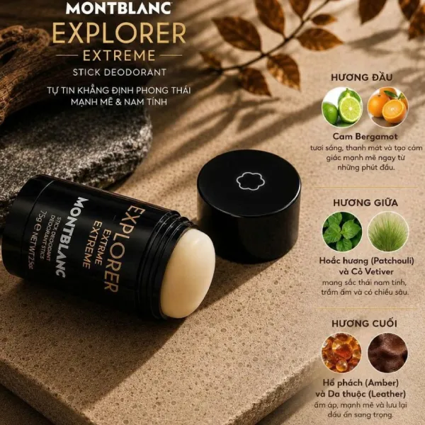 Lăn Khử Mùi Hương Nước Hoa Nam Montblanc Explorer Extreme Deodorant Stick 75g