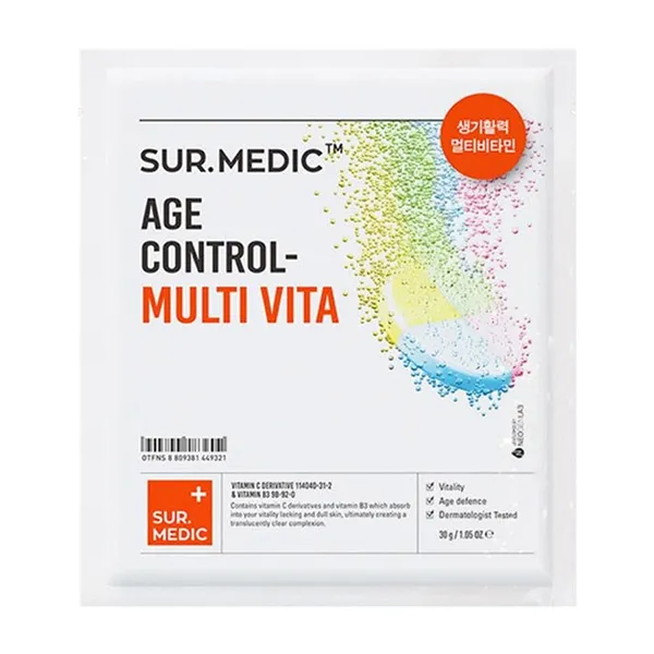 Mặt Nạ Cung Cấp Multi Vitamin Và Hỗ Trợ Dưỡng Sáng Da Sur.Medic+ Age Control-Multi Vita Mask 30g
