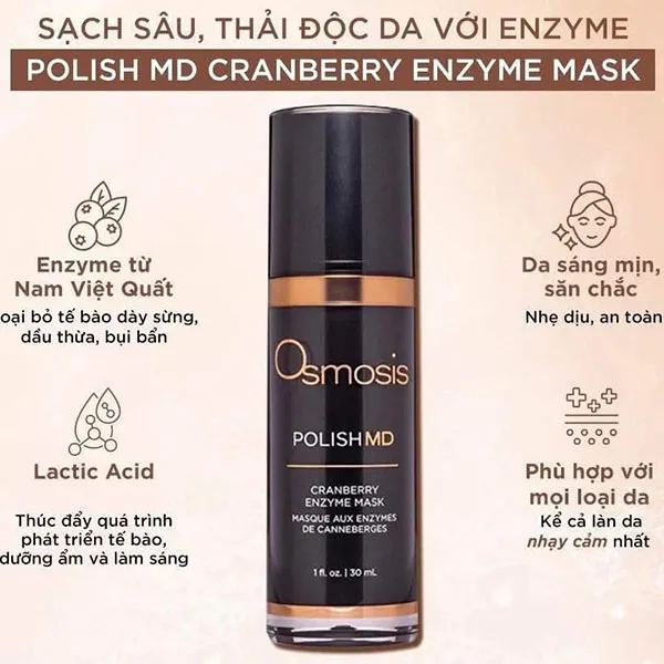 Mặt Nạ Enzyme Dưỡng Sáng Da Osmosis Polish MD Cranberry Enzyme Mask 30ml