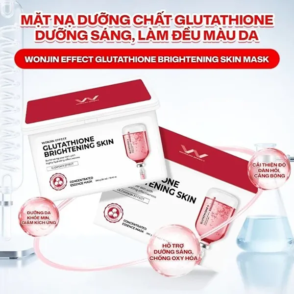Mặt Nạ Hỗ Trợ Dưỡng Sáng Da Wonjin Effect Glutathone Brightening Skin Mask 350g