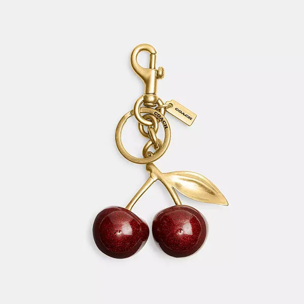 Móc Khóa Charm Coach Cherry Bag 77840 Brass/ Red Apple Màu Vàng Đỏ