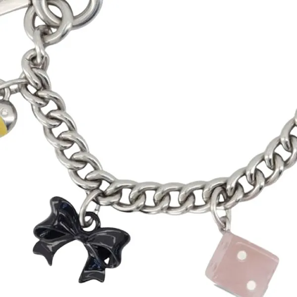 Móc Khóa Coach Motif Charm Chain Keychain Phối Màu