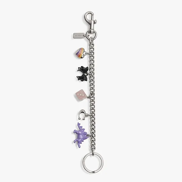 Móc Khóa Coach Motif Charm Chain Keychain Phối Màu