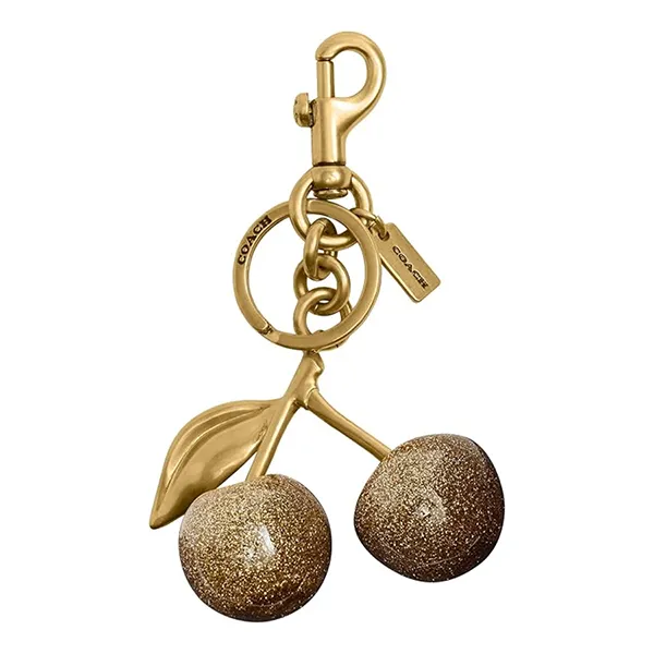Móc Khóa Coach Resin Cherry Bag Charm Màu Vàng Gold