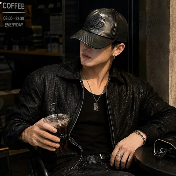 Mũ Gucci Double G Leather Baseball Cap 832252 4HBGA 1000 Màu Đen Size S