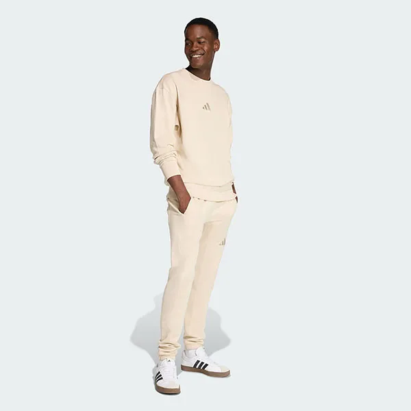 Quần Dài Nam Adidas Regular Fit Tapered Pants Fishbone Knit Fabric KC3170 Crystal Linen Màu Be Size S