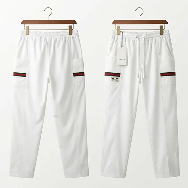 Quần Gió Nam Gucci Moon Striped Flag Jogger 604171 XDAX3 9061 Màu Trắng Size 46