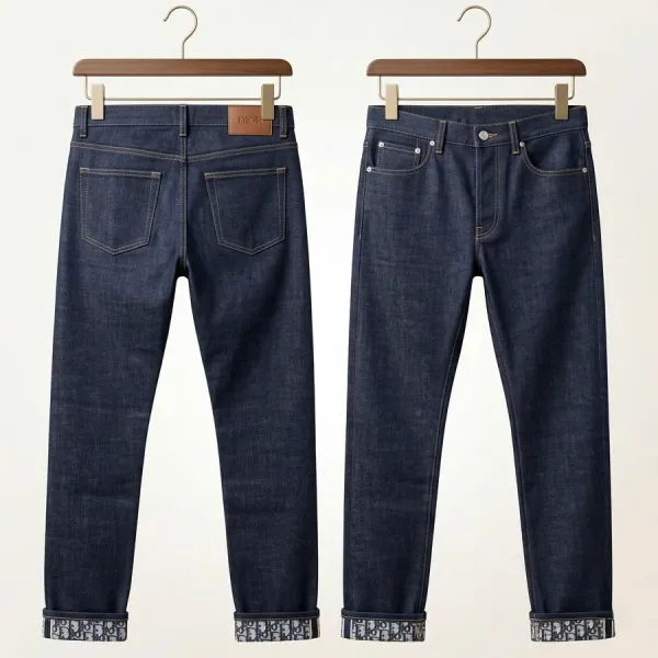 Quần Jean Nam Dior With Lettering On The Back Pocket 193DS00J226X Màu Xanh Size 32
