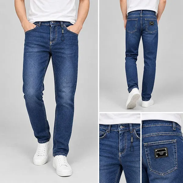 Quần Jean Nam Dolce & Gabbana D&G Tag Sport Regular GYJCCD G8PO9 Màu Xanh Đậm Size 46