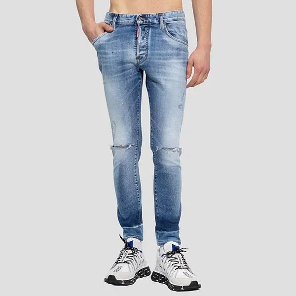 Quần Jean Nam Dsquared2 Wash Skater S71LB1186 S30827 470 Màu Xanh Nhạt Size 48