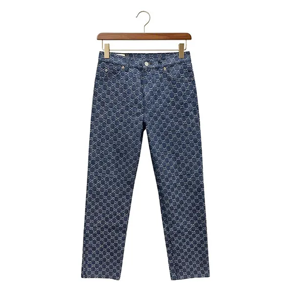 Quần Jean Nam Gucci Monogram 649092 XDBK1 4266 Màu Xanh Họa Tiết Size 32