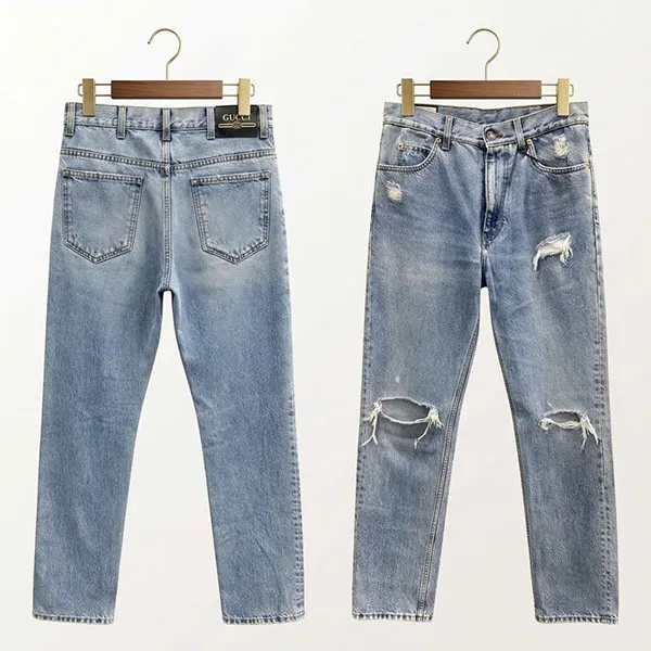 Quần Jean Nam Gucci Wash 623953 XDBFM 4009 Màu Xanh Nhạt Size 31