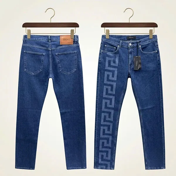 Quần Jean Nam Versace 1011840 1A05898 1D480B Màu Xanh Họa Tiết Size 33