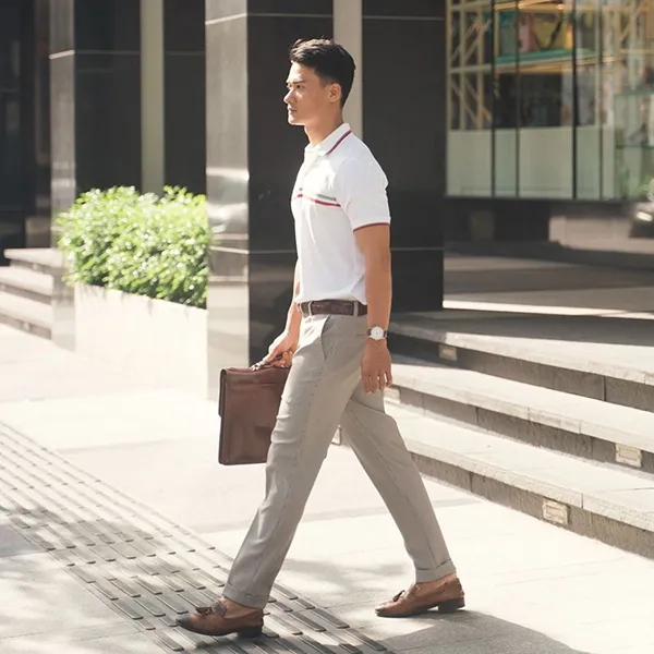 Quần Kaki F2 Fashion & Freedom New Ways Grey Plaid Khaki Trousers DN23-CARO XÁM-30-0322 Màu Xám Size 30