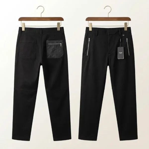 Quần Kaki Nam Fendi Black Khaki Trousers With Back Pocket FD24WTR146.93 Màu Đen Size 46