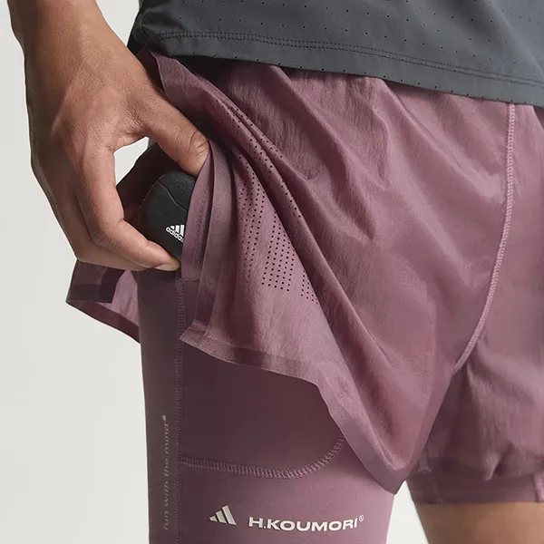 Quần Short Chạy Bộ Nam Adidas Running Adi365 H.Koumori 2in1 KB8431 Màu Tím Size 2XL 5in