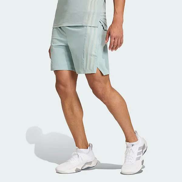Quần Short Nam Adidas 3-Stripes Designed For Training Wonder Sage KA4768 Màu Xanh Nhạt Size S 7in