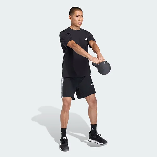 Quần Short Nam Adidas Essentials All-Set 3-Stripe Knit Training KA2571 Màu Đen Size L 7in
