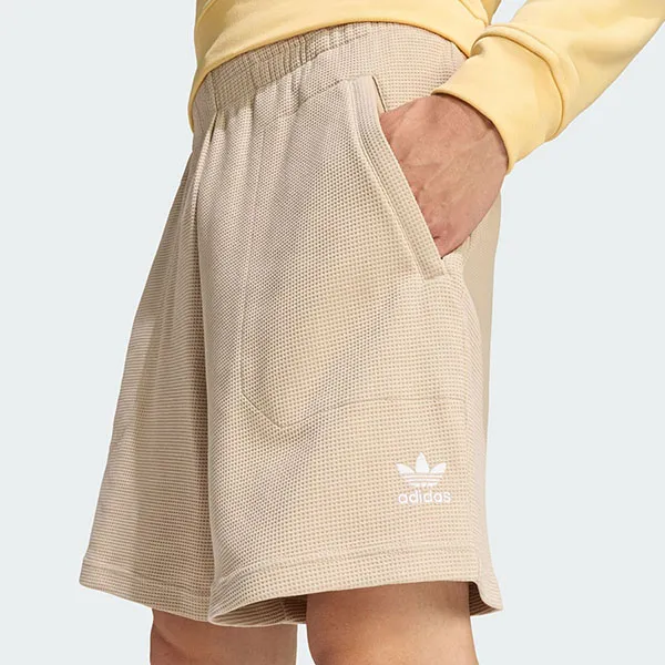 Quần Short Nam Adidas Essentials Three-Leaf Clover Waffle KE1176 Màu Be Size S