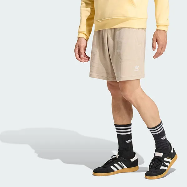 Quần Short Nam Adidas Essentials Three-Leaf Clover Waffle KE1176 Màu Be Size S