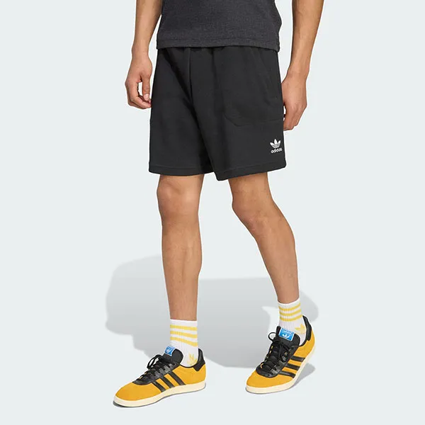 Quần Short Nam Adidas Essentials Trefoil Waffle KA7764 Black Màu Đen Size S