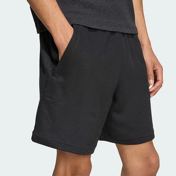 Quần Short Nam Adidas Essentials Trefoil Waffle KA7764 Black Màu Đen Size S