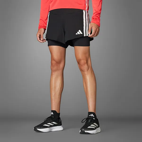 Quần Short Chạy Bộ Nam Adidas Running Adizero 2-in-1 Gel Pocket JD4202 Màu Đen Size L