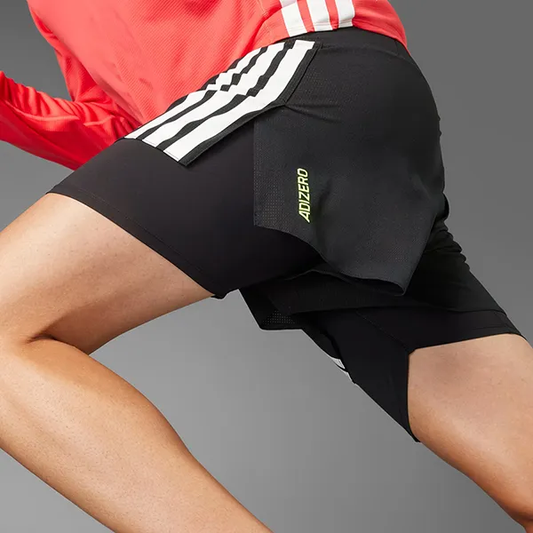 Quần Short Chạy Bộ Nam Adidas Running Adizero 2-in-1 Gel Pocket JD4202 Màu Đen Size L