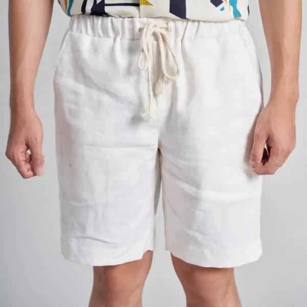 Quần Short Nam F2 Fashion & Freedom Linen Holidays Vibes SN35-T-29-0323 Màu Trắng Size 29