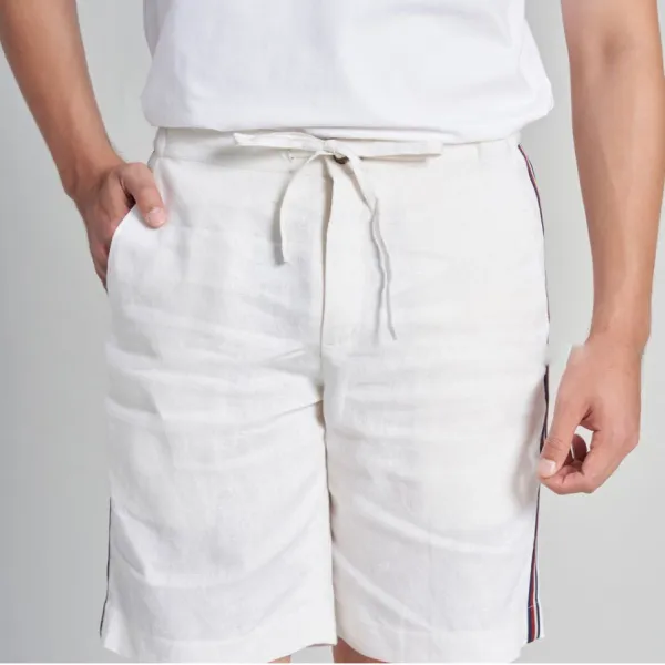 Quần Short Nam F2 Fashion & Freedom Linen Holidays Vibes SN37-TSD-30-0323 Màu Trắng Size 30