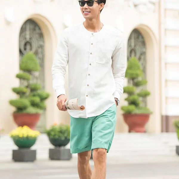 Quần Short Nam F2 Fashion & Freedom Linen SN32-XANH LÁ-29-0322 Xanh Bạc Hà Size 29