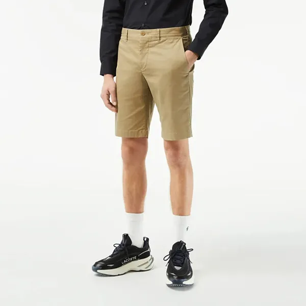 Quần Short Nam Lacoste Custom Slim Fit FH0145 - CB8 Màu Be Size 34