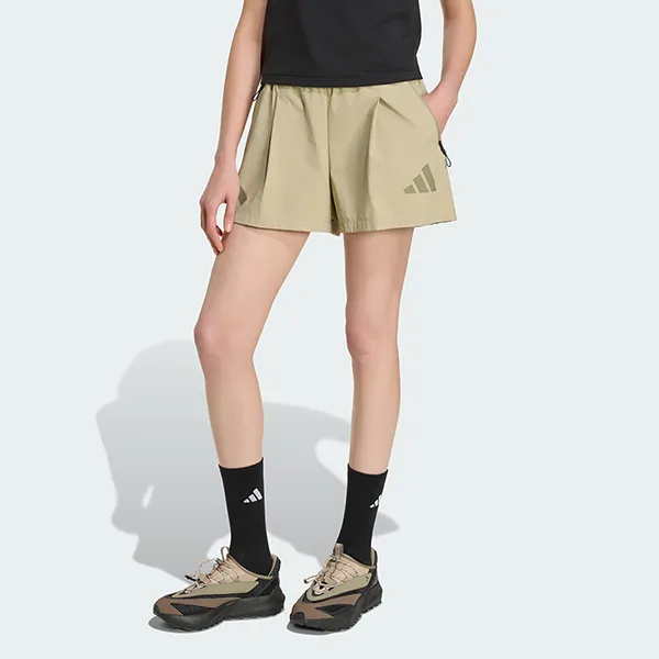 Quần Short Nữ Adidas ZNE Woven Shorts KD8463 Màu Vàng Cát Size L