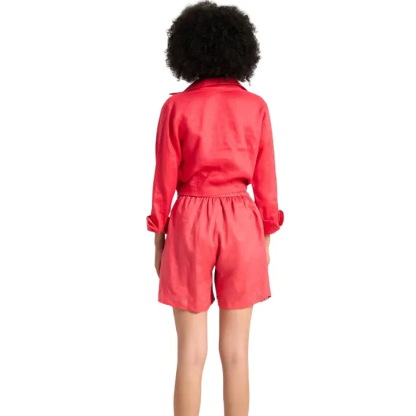 Quần Short Nữ F2 Fashion & Freedom Linen Free-Spirited QS88-DH-S-0723 Màu Đỏ Hồng Size S