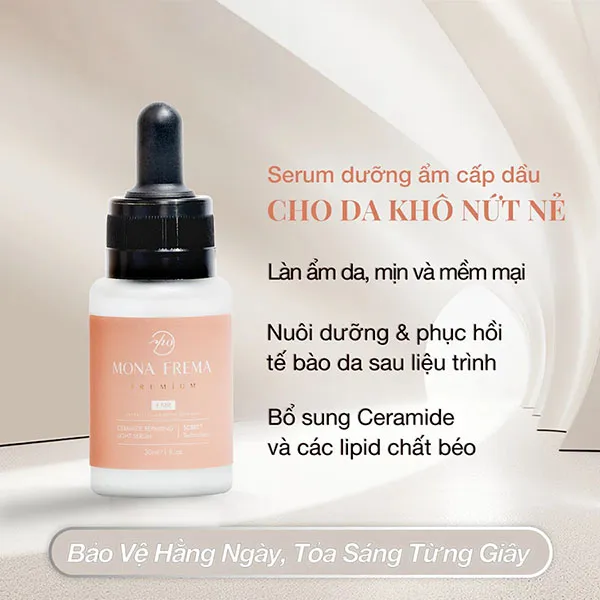 Serum Dưỡng Ẩm, Phục Hồi Da Mona Frema Emr Ceramide Repairing Light Serum 30ml