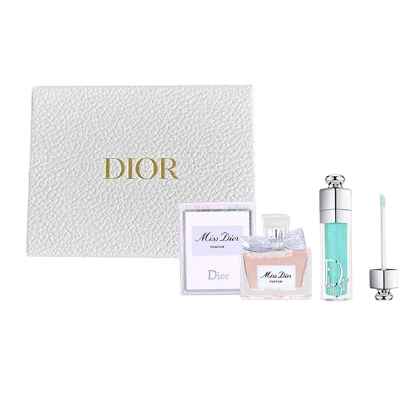 Set Dior 3 Món (Son Dưỡng Dior Addict Lip Maximizer 094 Aqua Pop + Nước Hoa Miss Dior Parfum 5ml + Túi)