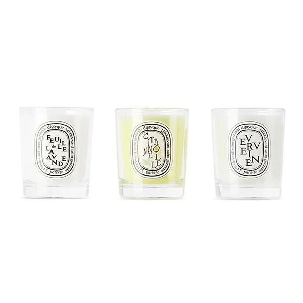 Set Nến Thơm Diptyque Candle Feuille de Lavande + Citronnelle + Verveine (3 x 70g)