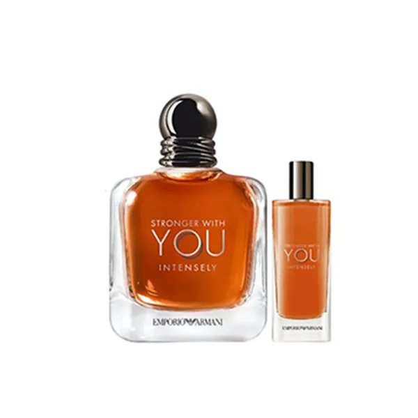Set Nước Hoa Nam Giorgio Armani Stronger With You Intensely 3 Món (EDP 100ml + Mini 15ml + Sữa Tắm 75ml)