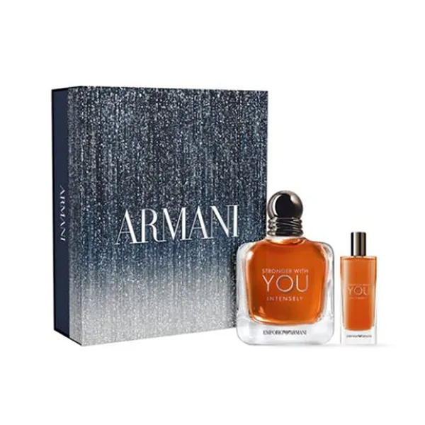 Set Nước Hoa Nam Giorgio Armani Stronger With You Intensely Coffret EDP 100ml + 15ml (2 Món)