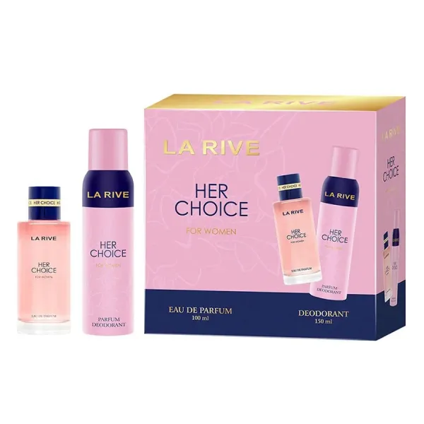 Set Nước Hoa Nữ La Rive Her Choice Set 2 Món (EDP 100ml + Xịt khử mùi 150ml)