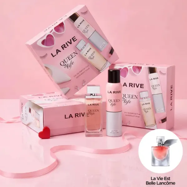 Set Nước Hoa Nữ La Rive Queen Of Life Set 2 Món (EDP 75ml + Xịt khử mùi 150ml)
