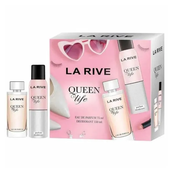 Set Nước Hoa Nữ La Rive Queen Of Life Set 2 Món (EDP 75ml + Xịt khử mùi 150ml)