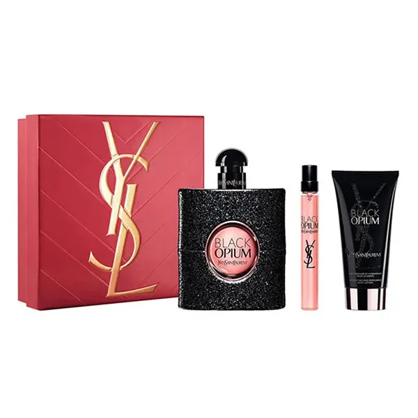 Set Nước Hoa Nữ Yves Saint Laurent YSL Black Opium EDP 3 Món