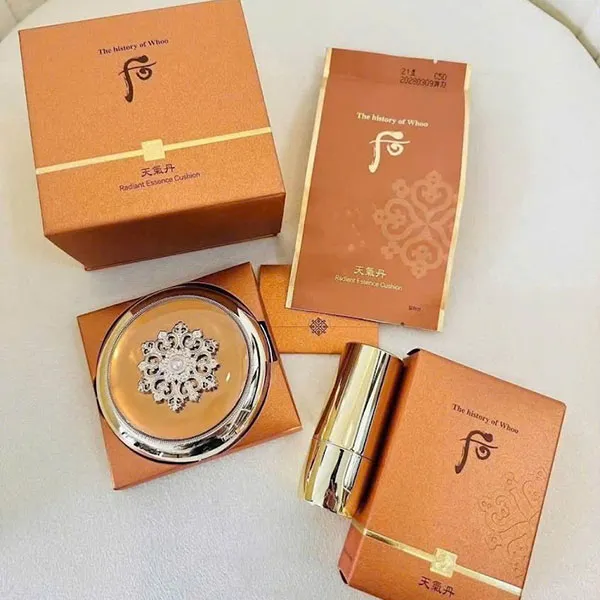 Set Phấn Nước Whoo Essence Cushion SPF50+/PA+++ Tone 21 (15g + 15g)