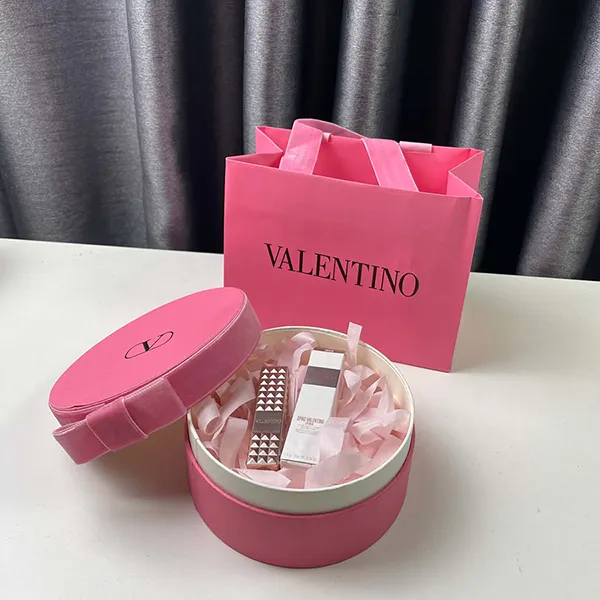 Set Son Dưỡng Valentino Spike Disco Balm 302R Extra Pink Màu Hồng Tươi 2 Món