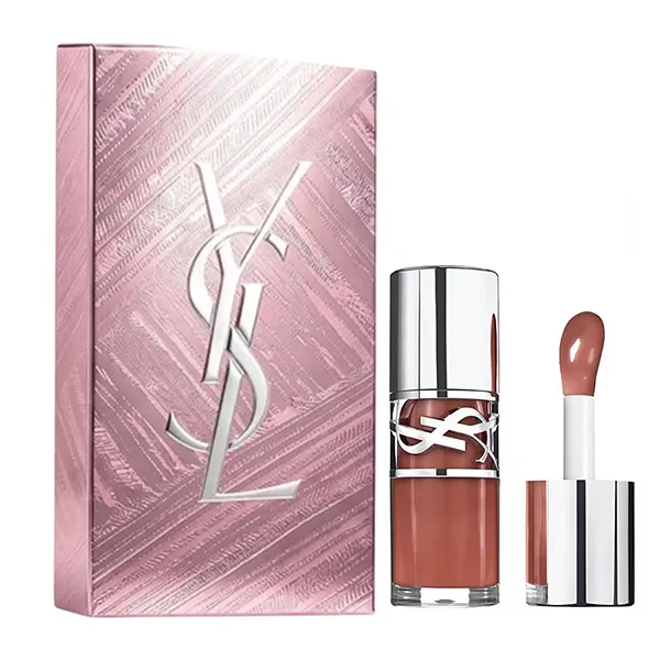 Set Son Dưỡng Yves Saint Laurent YSL Loveshine Plumping Lip Oil Gloss 04 Honey Pure Love Màu Nâu Hồng + Hộp Quà Limited
