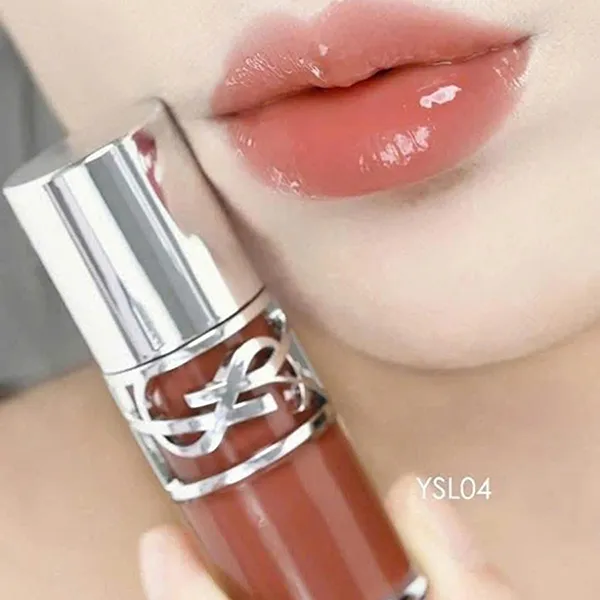 Set Son Dưỡng Yves Saint Laurent YSL Loveshine Plumping Lip Oil Gloss 04 Honey Pure Love Màu Nâu Hồng + Hộp Quà Limited
