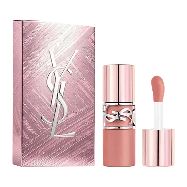 Set Son Kem Yves Saint Laurent YSL Lovenude Lip Stain 01 Undressed Pink Lipstick Màu Hồng Mauve