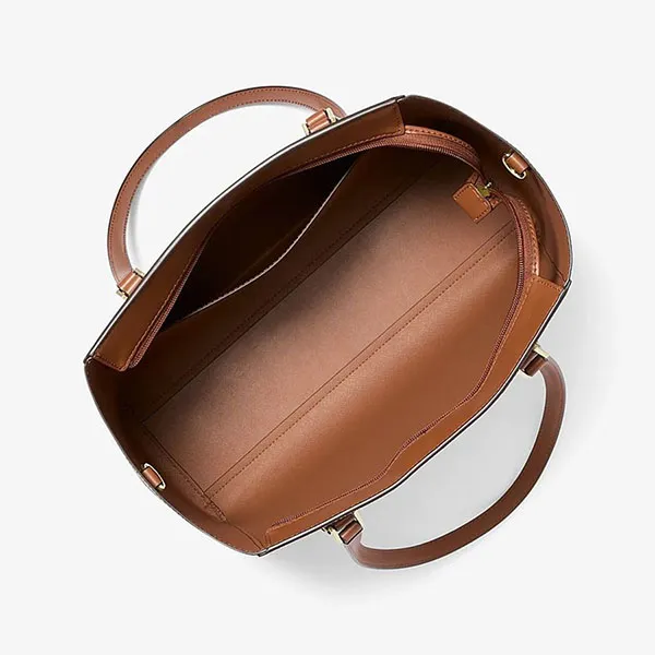 Set Túi Tote Michael Kors MK Charlotte Large 3-in-1 Signature Logo Bag 35F3GCFT9T Màu Trắng Nâu